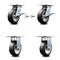 Service Caster 6 Inch Rubber on Aluminum Caster Brakes/Swivel Locks and 2 Rigid SCC, 2PK SCC-35S620-RAB-SLB-BSL-2-R-2 - alternate 1